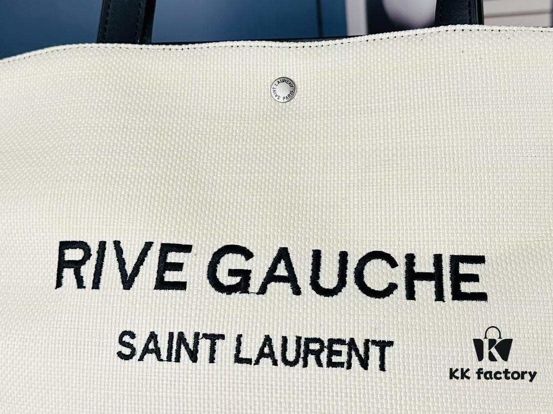 YSL Saint Laurent Woven Shopping Tote Basket Bag