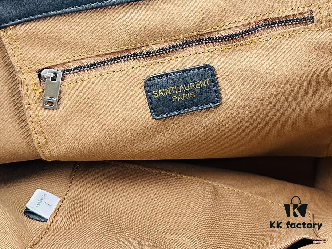 YSL Saint Laurent Woven Shopping Tote Basket Bag