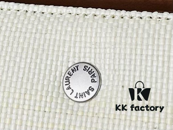 YSL / Saint Laurent Woven Shopping Tote Basket Bag