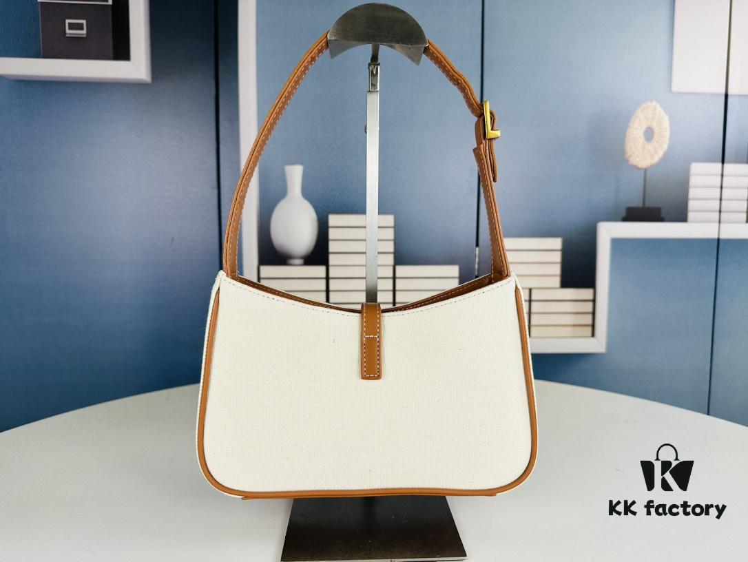 New YSL Saint Laurent Canvas Shoulder Bag with Box | 70s-Inspired Retro Design | Rive Gauche Collection