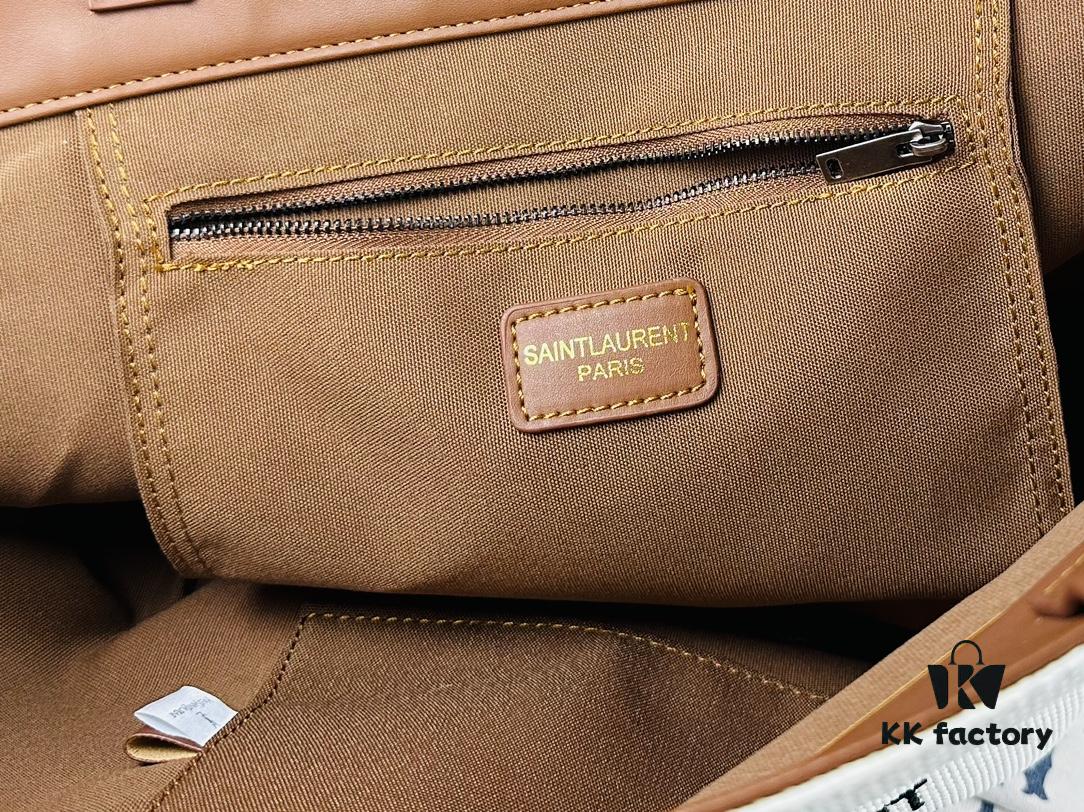 YSL / Saint Laurent Woven Shopping Tote Basket Bag