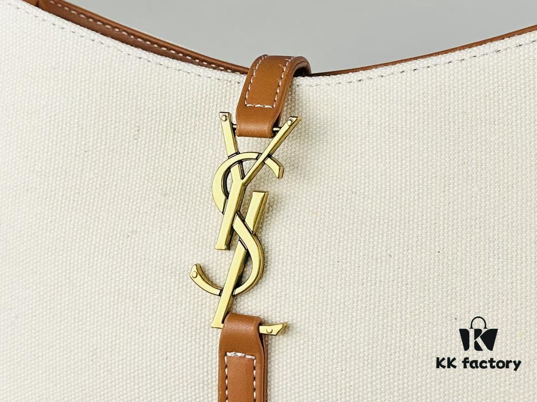 New YSL Saint Laurent Canvas Shoulder Bag with Box | 70s-Inspired Retro Design | Rive Gauche Collection