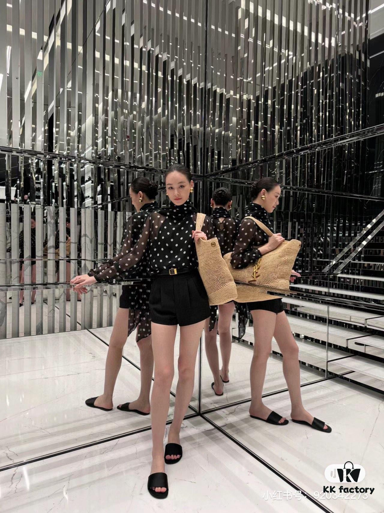 New Large YSL Icare Raffia Bag with Mini Compartment - Symbolizing Beautiful, Resilient, and Devoted Love