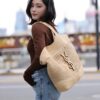 New Large YSL Icare Raffia Bag with Mini Compartment - Symbolizing Beautiful, Resilient, and Devoted Love