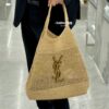 New Arrival Large YSL Icare Raffia Handbag with Mini Compartment - Symbolizing Beautiful, Resilient, and Devoted Love