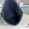 New Large Denim YSL Puffer Bag with Box Loulou Puffer Cloud Bag Washed Denim with Beige Suede Strap