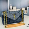 New Small YSL Loulou Puffer Denim Bag with Box - Washed Denim with Beige Suede Strap