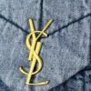 New Small YSL Loulou Puffer Denim Bag with Box - Washed Denim with Beige Suede Strap