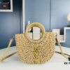 New Small YSL Woven Straw Bag with Zipper - Perfect for Summer Beach Style