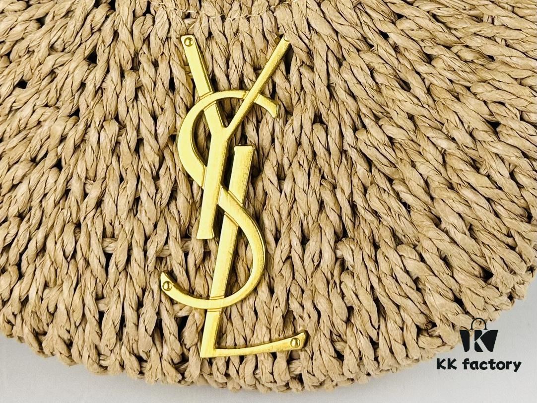 New Small YSL Woven Straw Bag with Zipper - Perfect for Summer Beach Style