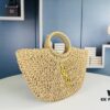 New Medium Size YSL Woven Straw Bag with Zipper - Perfect for Summer Beach Style