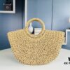 New Medium Size YSL Woven Straw Bag with Zipper - Perfect for Summer Beach Style