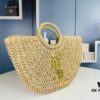 New Large YSL Raffia Woven Tote Bag with Zipper