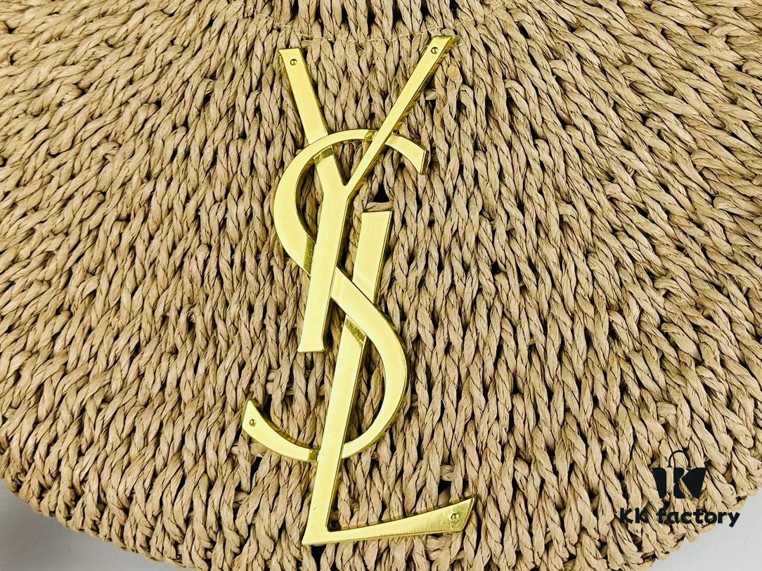 New Large YSL Raffia Woven Tote Bag with Zipper
