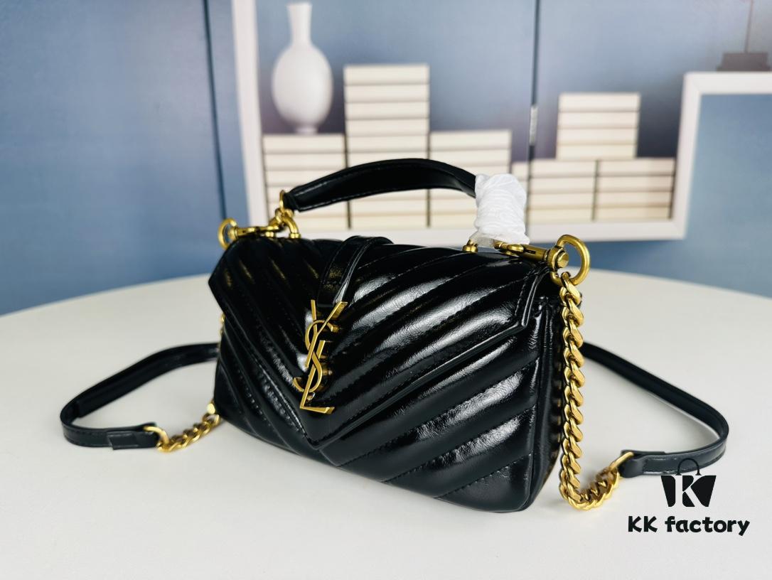 New Arrival YSL Mini College Messenger Bag in Waxed Leather