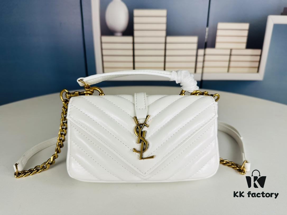 YSL Saint Laurent Mini College Messenger Bag in Waxed Calfskin - Style No. 6126