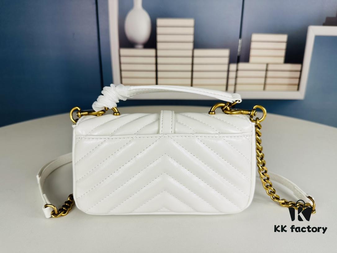 YSL Saint Laurent Mini College Messenger Bag in Waxed Calfskin - Style No. 6126