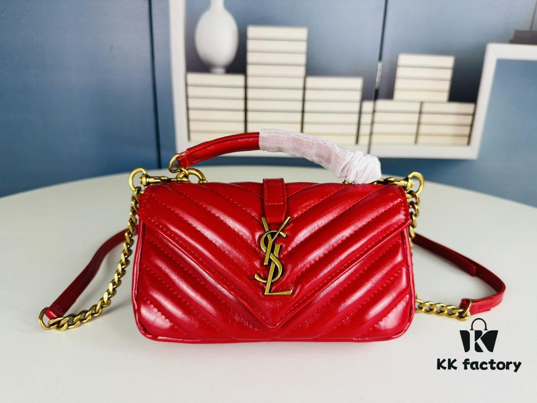 New Arrival YSL Mini College Messenger Bag in Waxed Calfskin - Style No. 6126