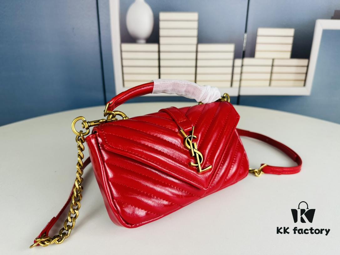 New Arrival YSL Mini College Messenger Bag in Waxed Calfskin - Style No. 6126