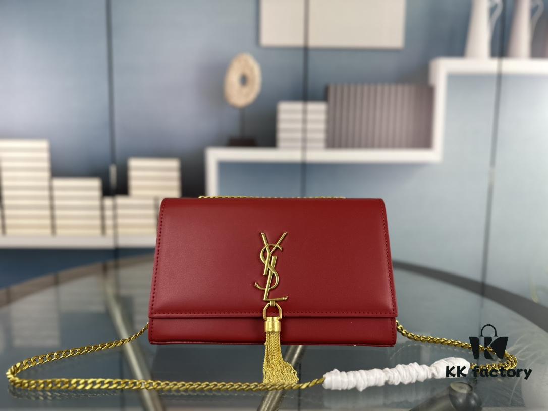 YSL Kate Tassel Bag with Box 💰 - Elegant Saint Laurent Prince Wen Same Style Woc Chain Bag, Latest Counter Synchronized Design