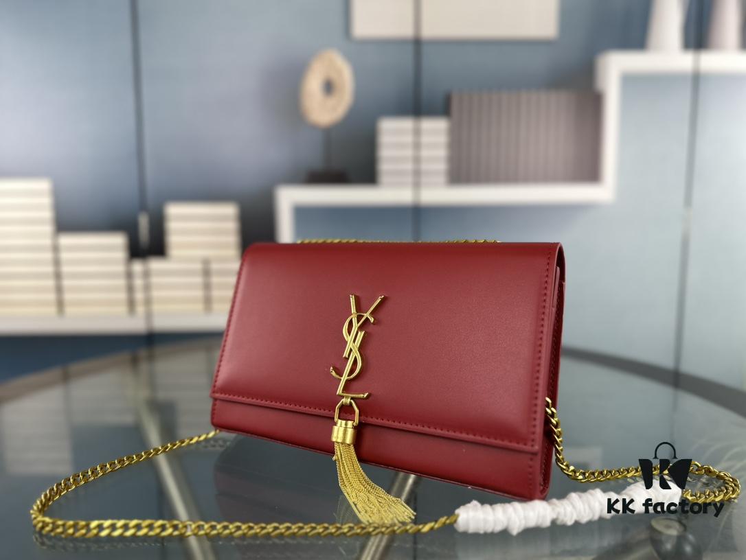 YSL Kate Tassel Bag with Box 💰 - Elegant Saint Laurent Prince Wen Same Style Woc Chain Bag, Latest Counter Synchronized Design