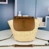 New YSL Straw Woven Tote Bag with Logo Print – Perfect Summer Beach Bag