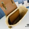 New YSL Straw Woven Tote Bag with Logo Print – Perfect Summer Beach Bag
