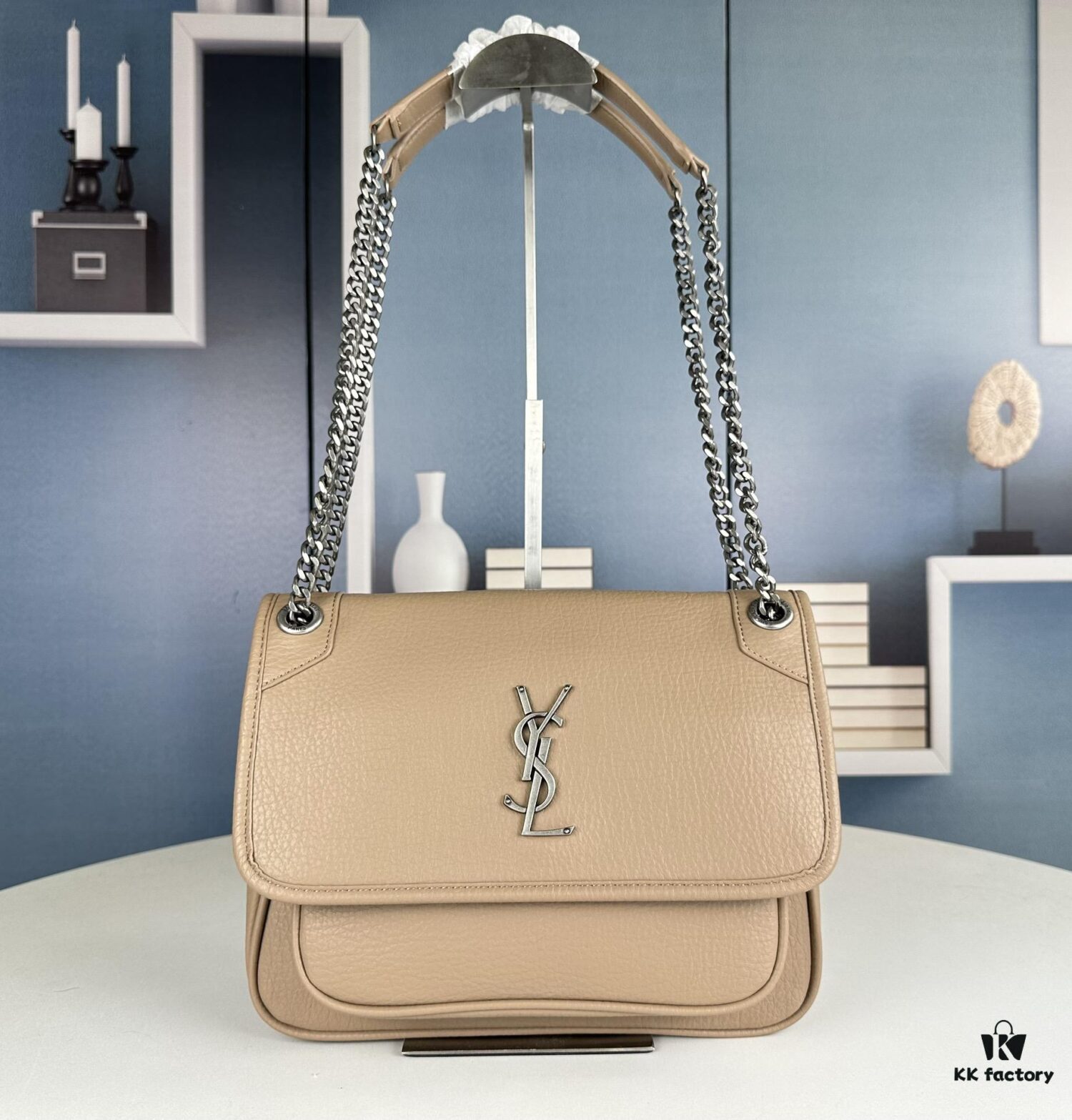 New Arrival NIKI BABY Suede Lambskin Handbag ||| YSL Niki 21cm 28cm Distressed Lamb Leather Black Silver Mini Bag