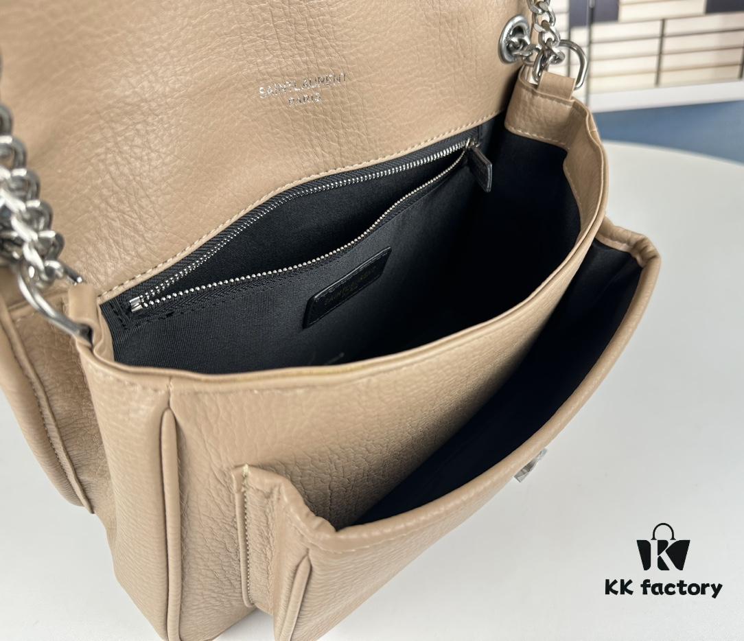 New Arrival NIKI BABY Suede Lambskin Handbag ||| YSL Niki 21cm 28cm Distressed Lamb Leather Black Silver Mini Bag