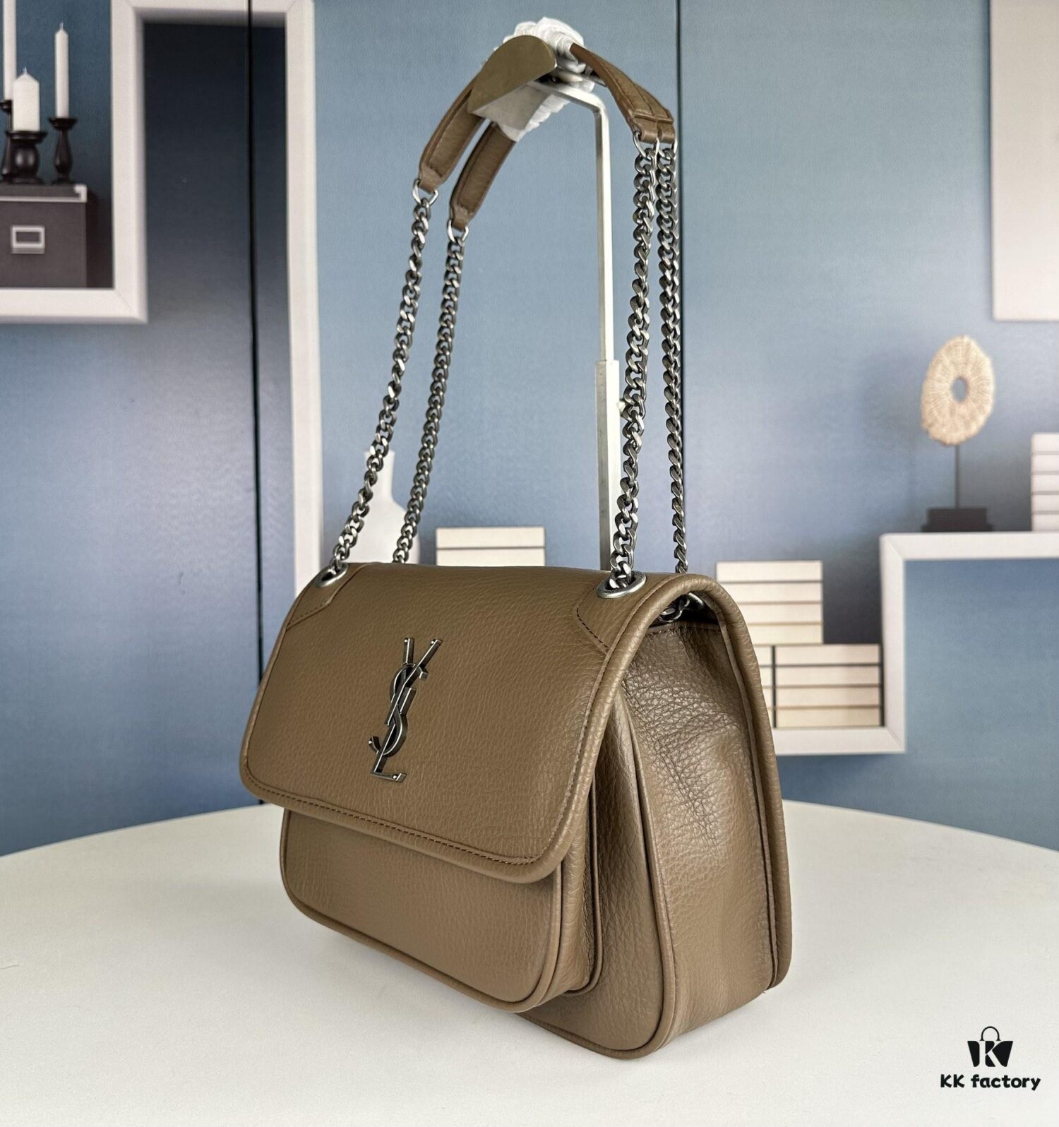 New Arrival NIKI BABY Full-Grain Lambskin Handbag ||| YSL Niki 21cm 28cm Aged Lamb Leather Black Silver Mini