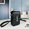 New YSL Hobo Series Mini Vertical Crossbody Bag in Smooth Calfskin with Antique Metal Logo