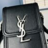 New YSL Hobo Series Mini Vertical Crossbody Bag in Smooth Calfskin with Antique Metal Logo