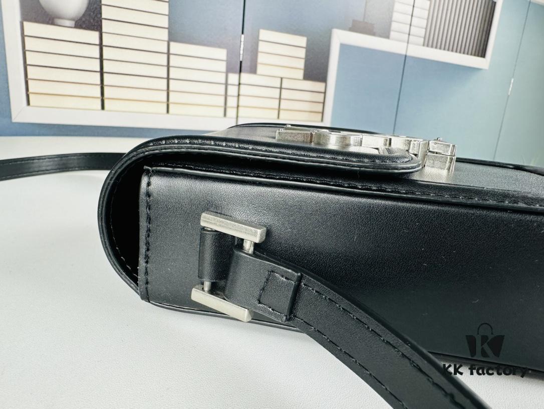 New YSL Hobo Series Mini Vertical Crossbody Bag in Smooth Calfskin with Antique Metal Logo