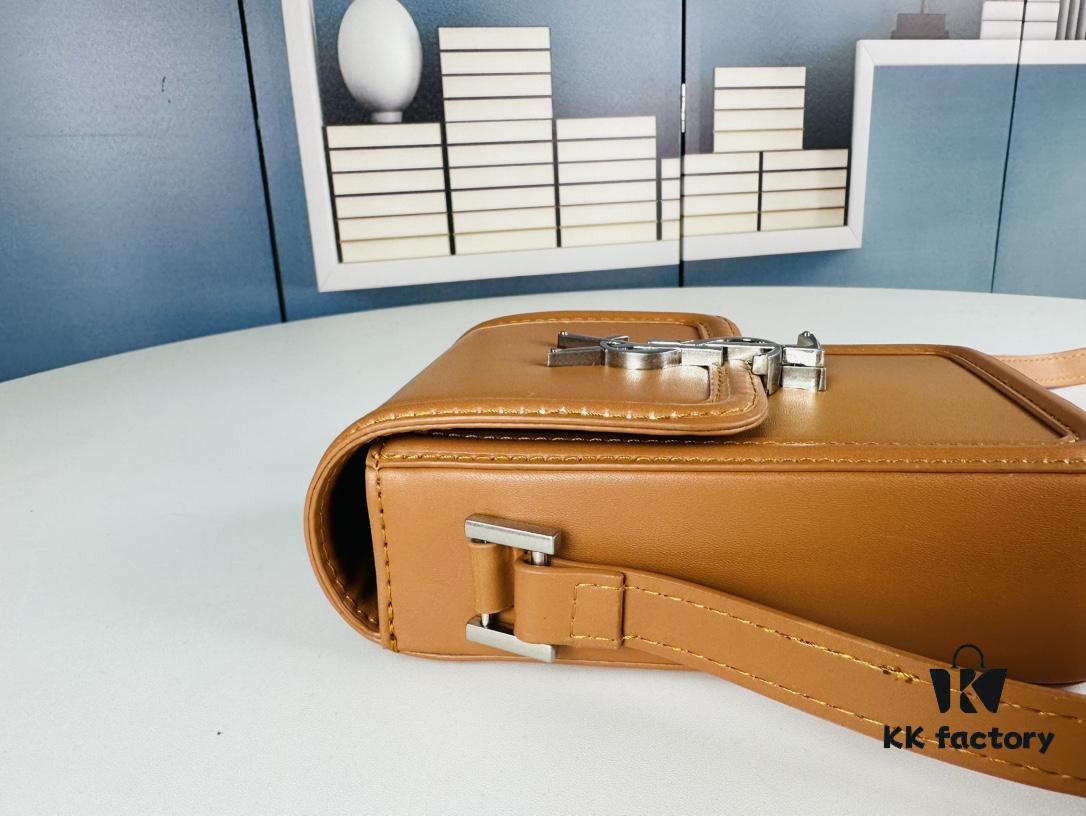 New YSL Hobo Series Mini Vertical Crossbody Bag in Smooth Calfskin with Antique Metal Logo Closure