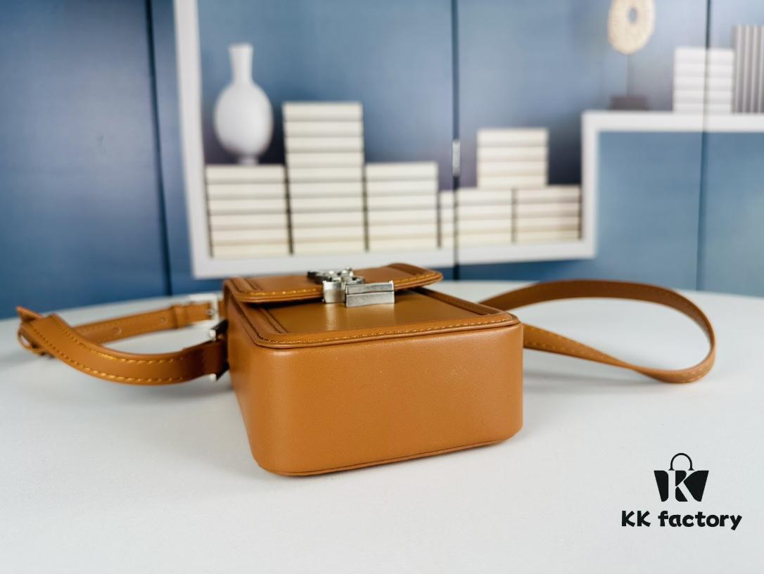 New YSL Hobo Series Mini Vertical Crossbody Bag in Smooth Calfskin with Antique Metal Logo Closure