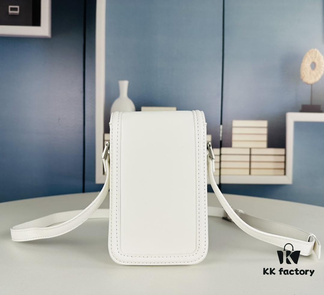 New YSL HOBO Series Mini Vertical Crossbody Bag in Smooth Calfskin with Antique-Tone Metal Logo Closure