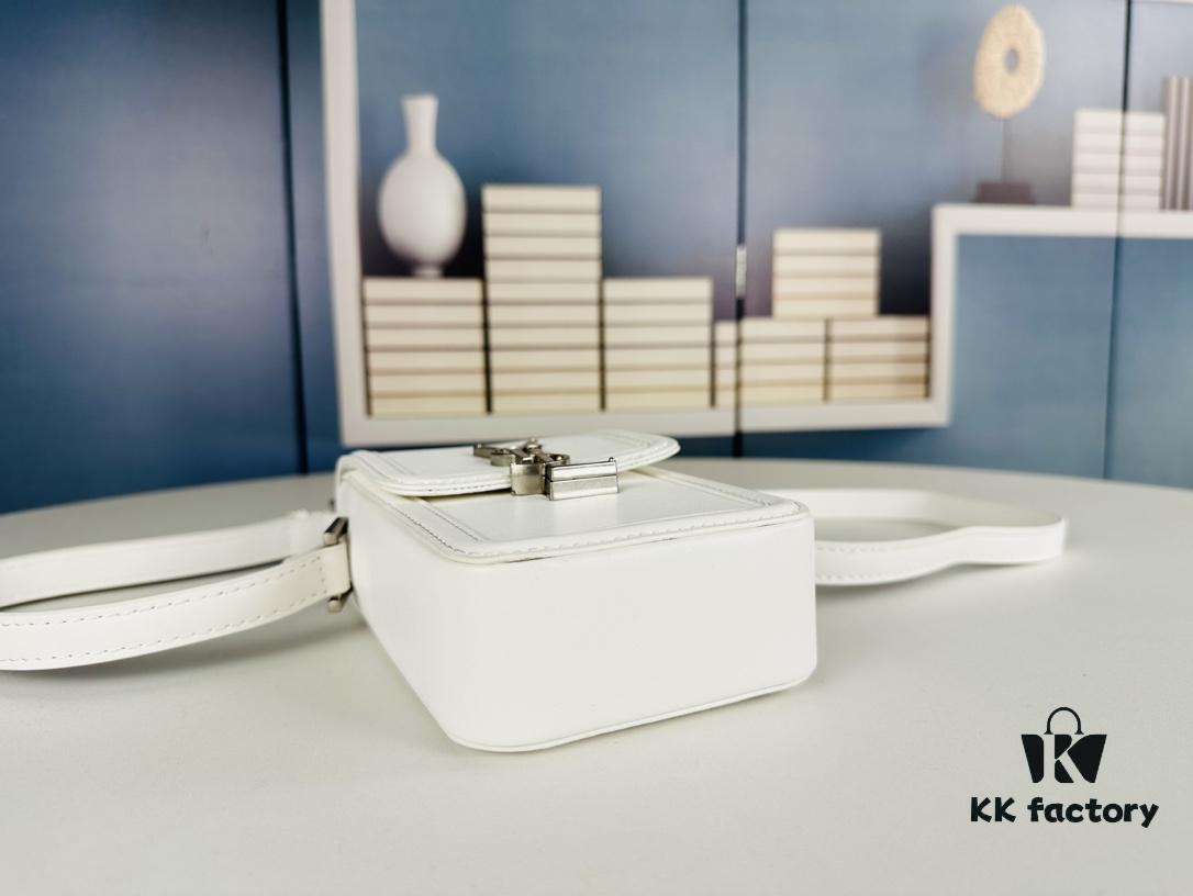 New YSL HOBO Series Mini Vertical Crossbody Bag in Smooth Calfskin with Antique-Tone Metal Logo Closure