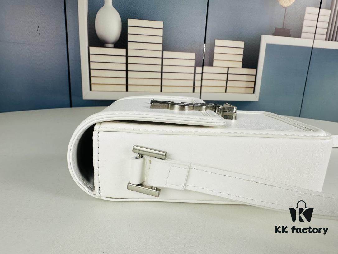 New YSL HOBO Series Mini Vertical Crossbody Bag in Smooth Calfskin with Antique-Tone Metal Logo Closure