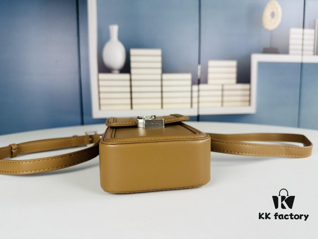 New YSL Hobo Series Mini Vertical Crossbody Bag in Smooth Calfskin with Antique Metal Logo Closure