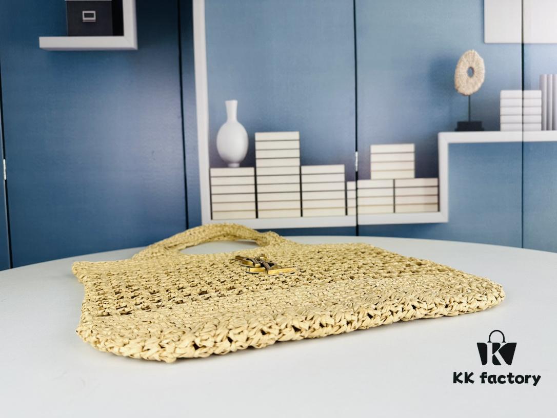 New Arrival Wholesale YSL Saint Laurent ||| SAINT LAURENT—ICARE 24 Spring/Summer New Icare Maxi Tote Raffia Handbag