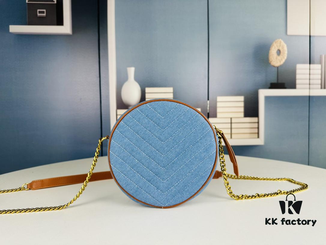 New YSL 6-Color Saint Laurent Gold Logo Caviar Quilted Leather Round Bag