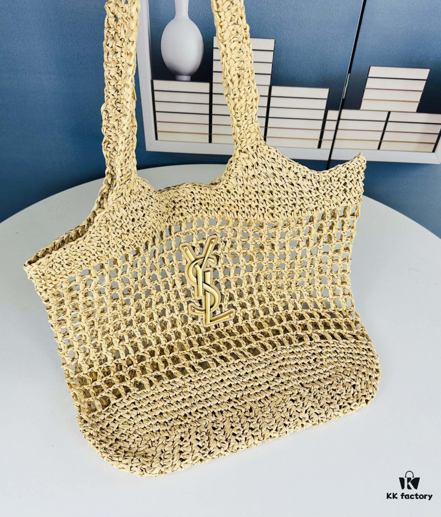 New Arrival Wholesale YSL Saint Laurent ||| SAINT LAURENT—ICARE 24 Spring/Summer New Icare Maxi Tote Raffia Handbag