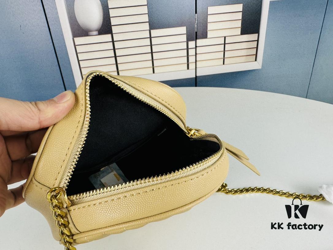 New YSL 6-Color Saint Laurent Gold Logo Caviar Quilted Leather Round Bag