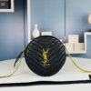New Arrival YSL 6-Color Saint Laurent Gold Logo Caviar Quilted Leather Round Bag