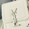 New YSL HOBO Series Mini Vertical Crossbody Bag in Smooth Calfskin with Antique-Tone Metal Logo Closure