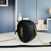 New Arrival YSL 6-Color Saint Laurent Gold Logo Caviar Quilted Leather Round Bag