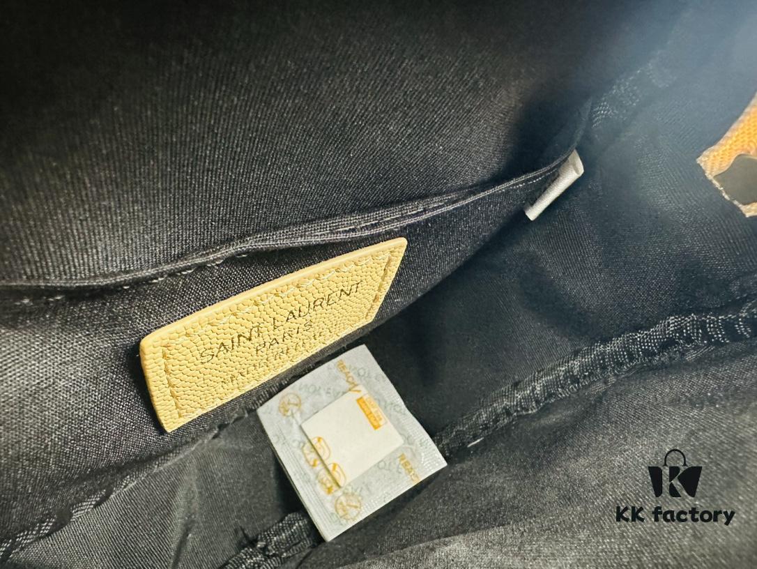 New YSL 6-Color Saint Laurent Gold Logo Caviar Quilted Leather Round Bag