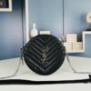 New YSL 6-Color Saint Laurent Gold Logo Caviar Quilted Leather Round Bag