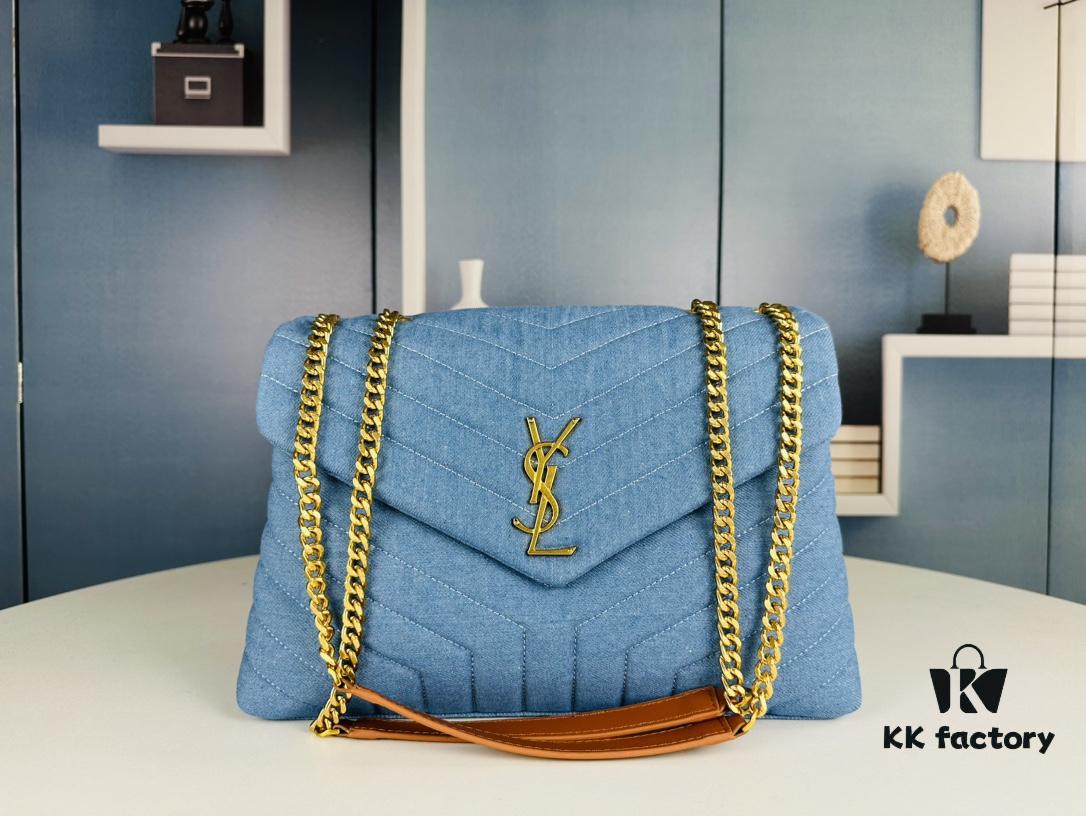 New Large Size YSL Denim Bag with Box