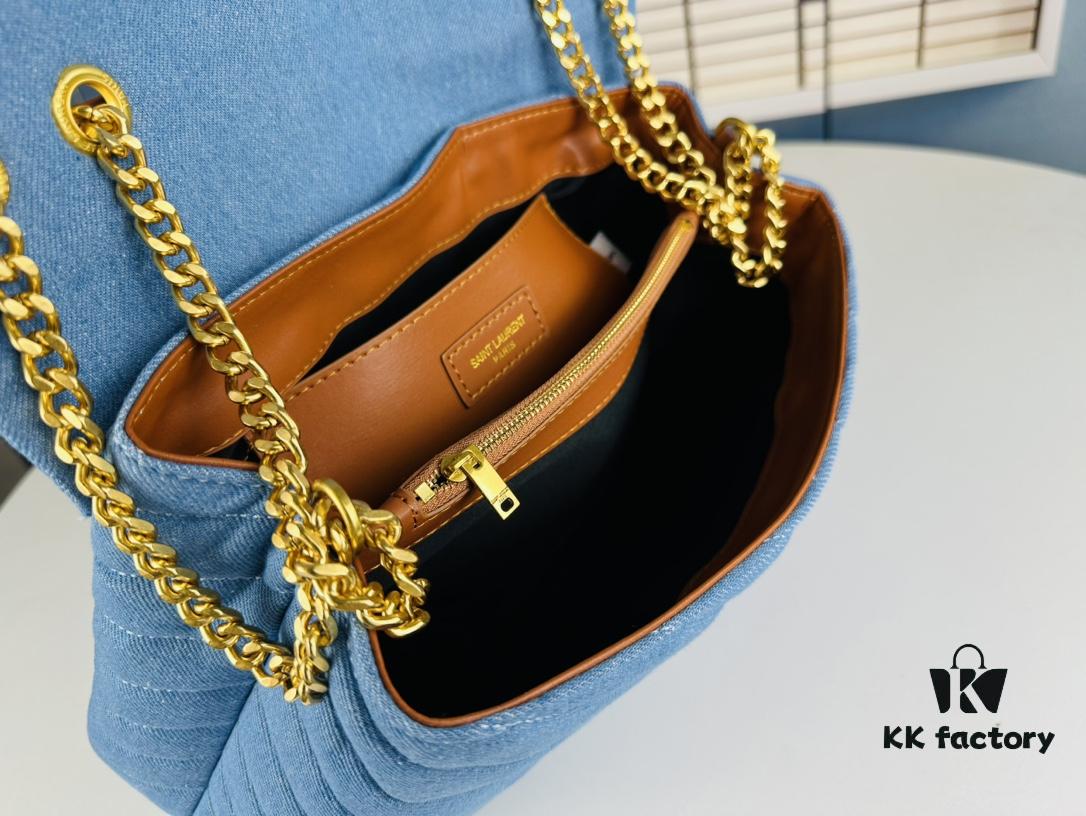 New Large Size YSL Denim Bag with Box